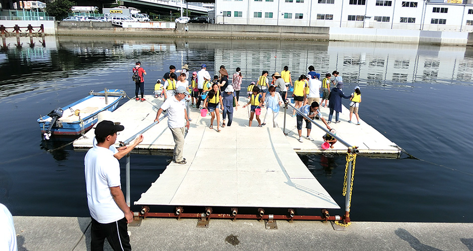 当会会員の「兵庫運河・真珠貝プロジェクト」の夏休み自由研究会が８月９日に開催されました。