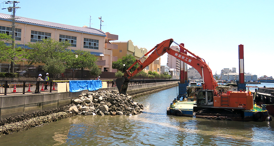 兵庫運河で人工砂浜（浅場）の工事が着工します！！