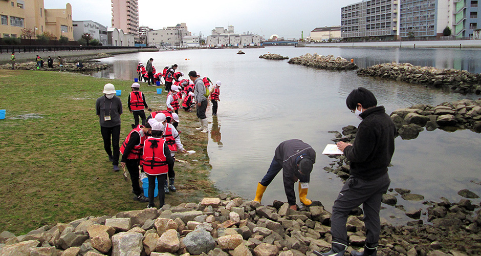 兵庫運河港湾発生材活用・干潟実施用試験場のお披露目会が開催されました！！