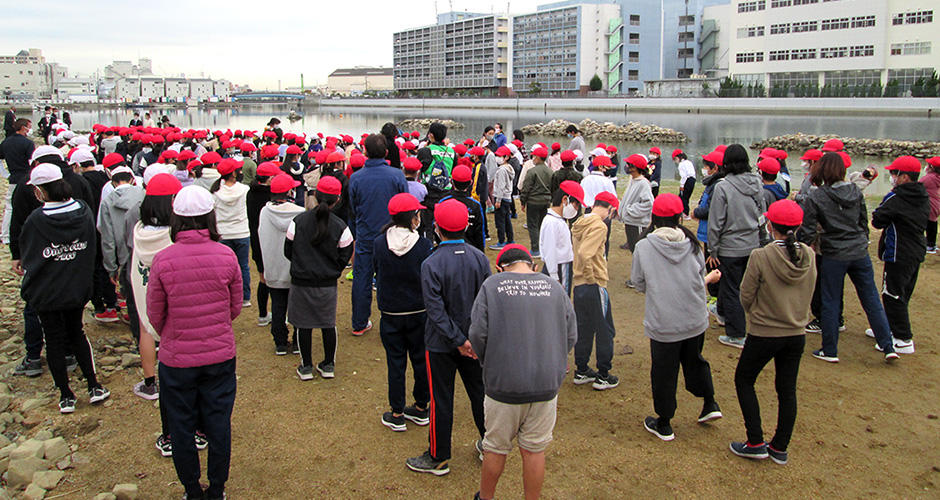 兵庫運河港湾発生材活用・干潟実施用試験場のお披露目会が開催されました！！