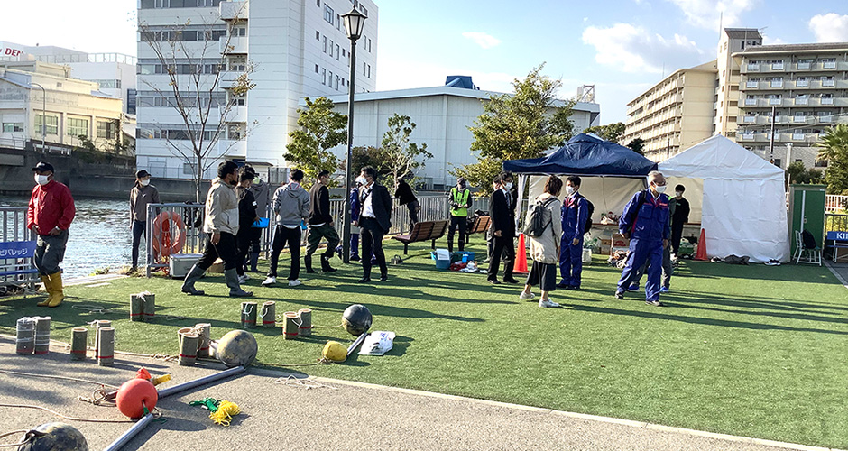 第５回兵庫運河２４時間調査が行われました。